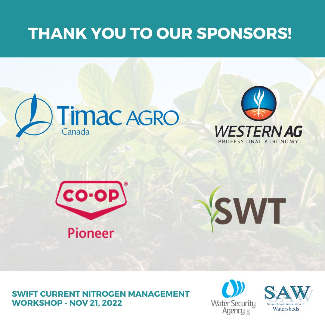 SAWatersheds's tweet photo. Thank you to everyone for coming out to our Nitrogen Management Workshop in #SwiftCurrentSk! 🙌

Huge thank you to all of our speakers, panellists, sponsors, organizers for helping us make this event happen! 

@TimacAgroCanada, @Western_Ag, @SWT, Pioneer Co-op
#saskag #farmers https://t.co/97f9ymep4B