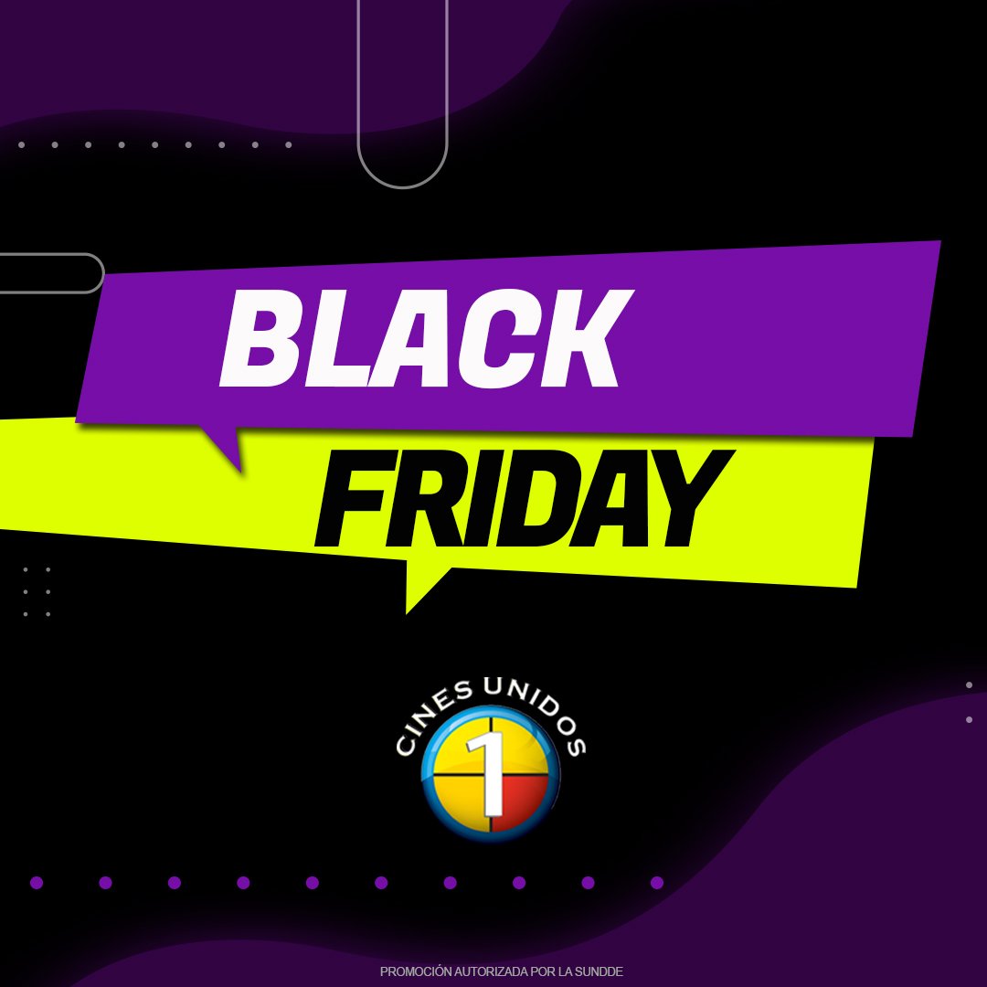 CinesUnidos's tweet photo. ¡Cuenta regresiva a nuestro #BlackFriday! 🤩🎬 

Solo este viernes 25/11 adquiere tus boletos con 50% de descuento y disfruta de un precio especial en nuestro #ComboFlash con DOS vasos promocionales 🎟️🍿🥤🤩 

¡Avísale a tu team! Te esperamos 😎🎬 

#CU #BlackFridayCU https://t.co/sTArYYiPJg