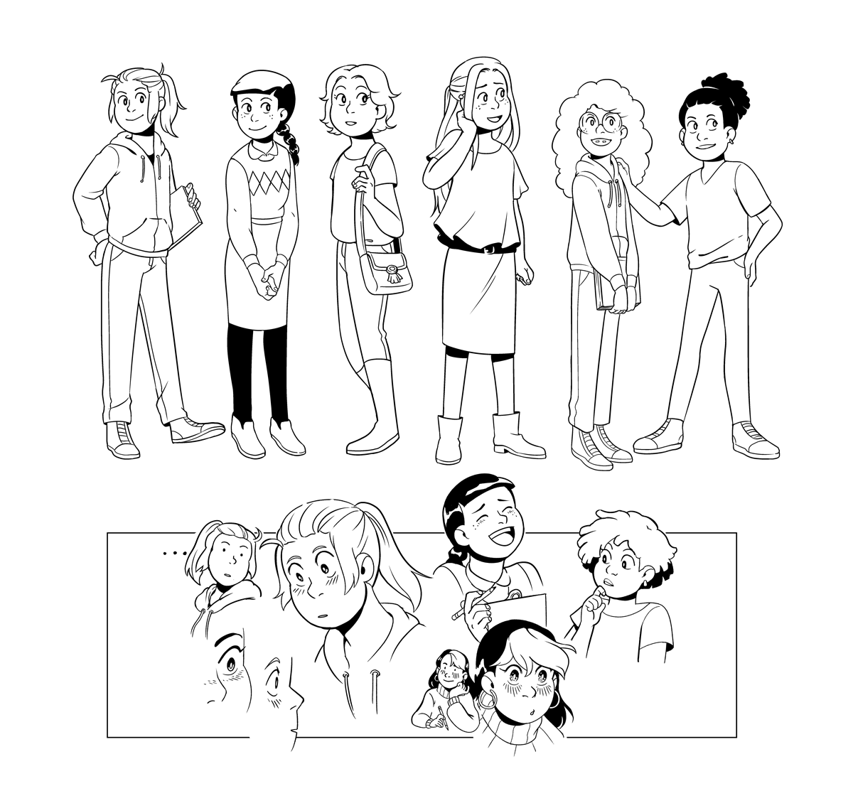 Was looking through some of my old BSC drawings, from when I was first asked to adapt my books. I'm glad the team took a chance on me and allowed me some time to adjust my style to fit the books. I do love looking at the first iteration vs what I ended up doing!
