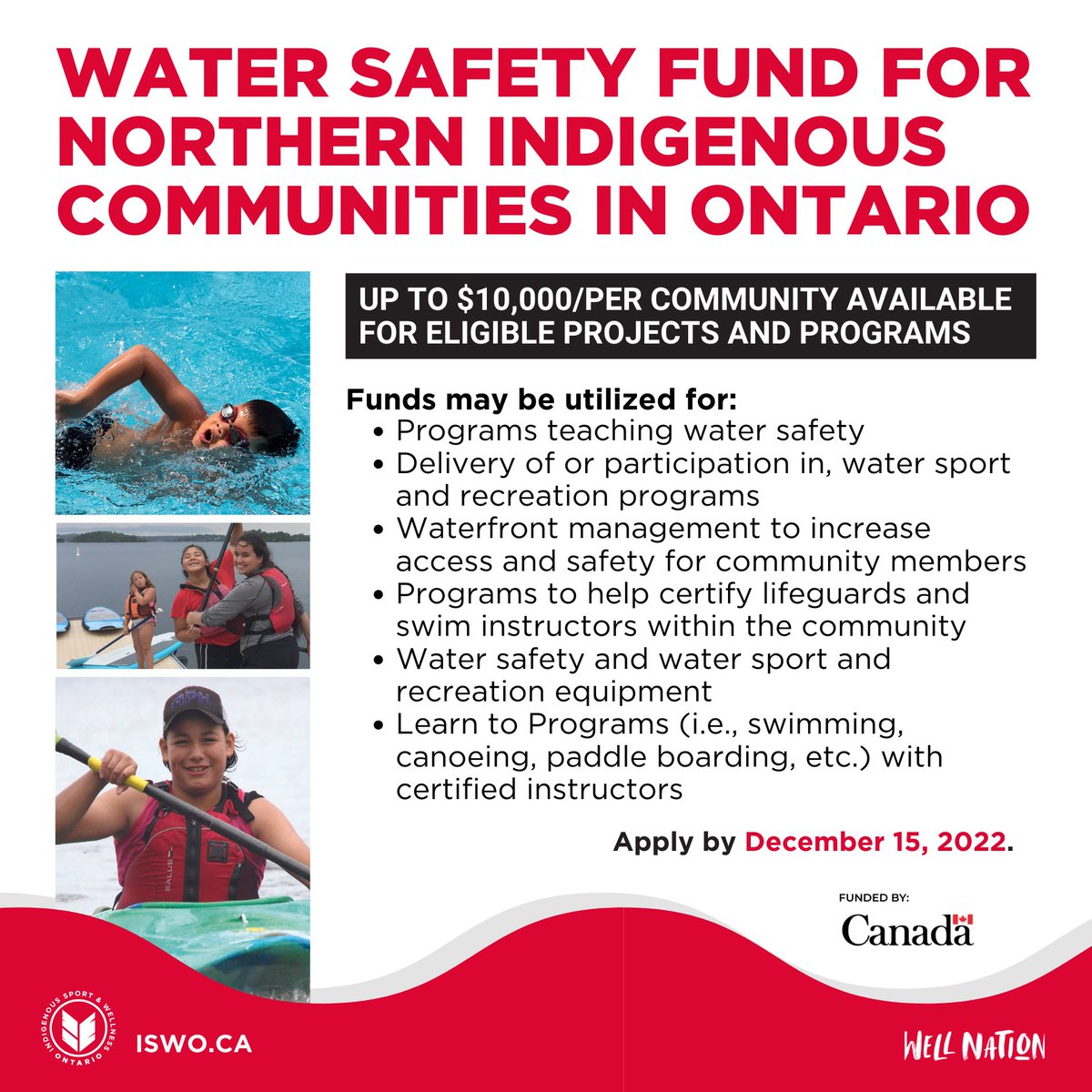 ISWO_ca's tweet photo. NEW FUNDING IN THE NORTH 👀

Applications are now open for the Northern Water Safety Fund. Successful applicants may be eligible for up to $10,000 for promoting water safety, and the delivery of water sport and recreation programs. 

To learn more visit https://t.co/sqFLXRm6xz https://t.co/TVYsWh4PPJ
