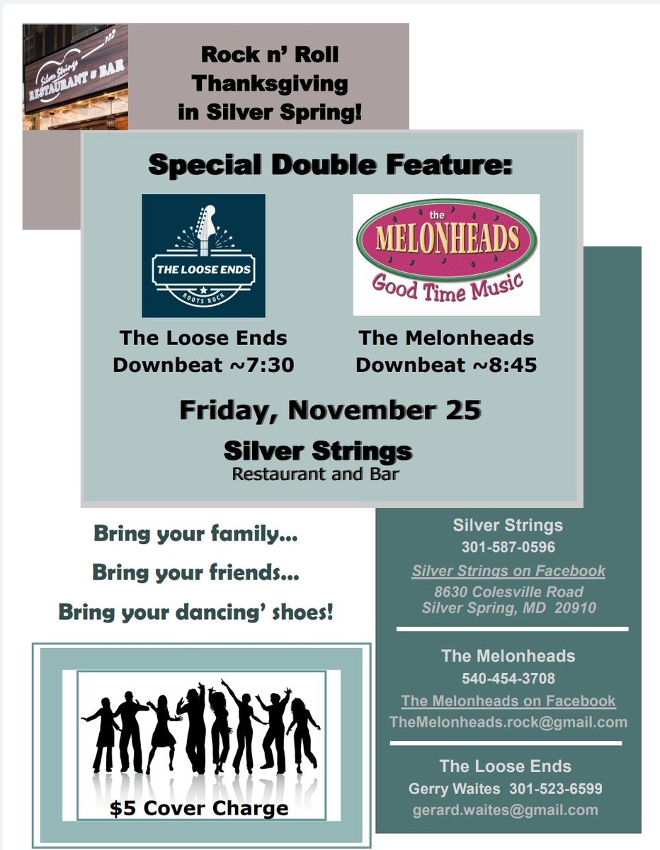 reemberto's tweet photo. Gotta love #SilverSpring ! What better way to shed some of that turkey weight than to head over to #SilverStrings Friday night for some good ol' fashion rock & roll? @SilverSpringMD https://t.co/aRH2wnl0no