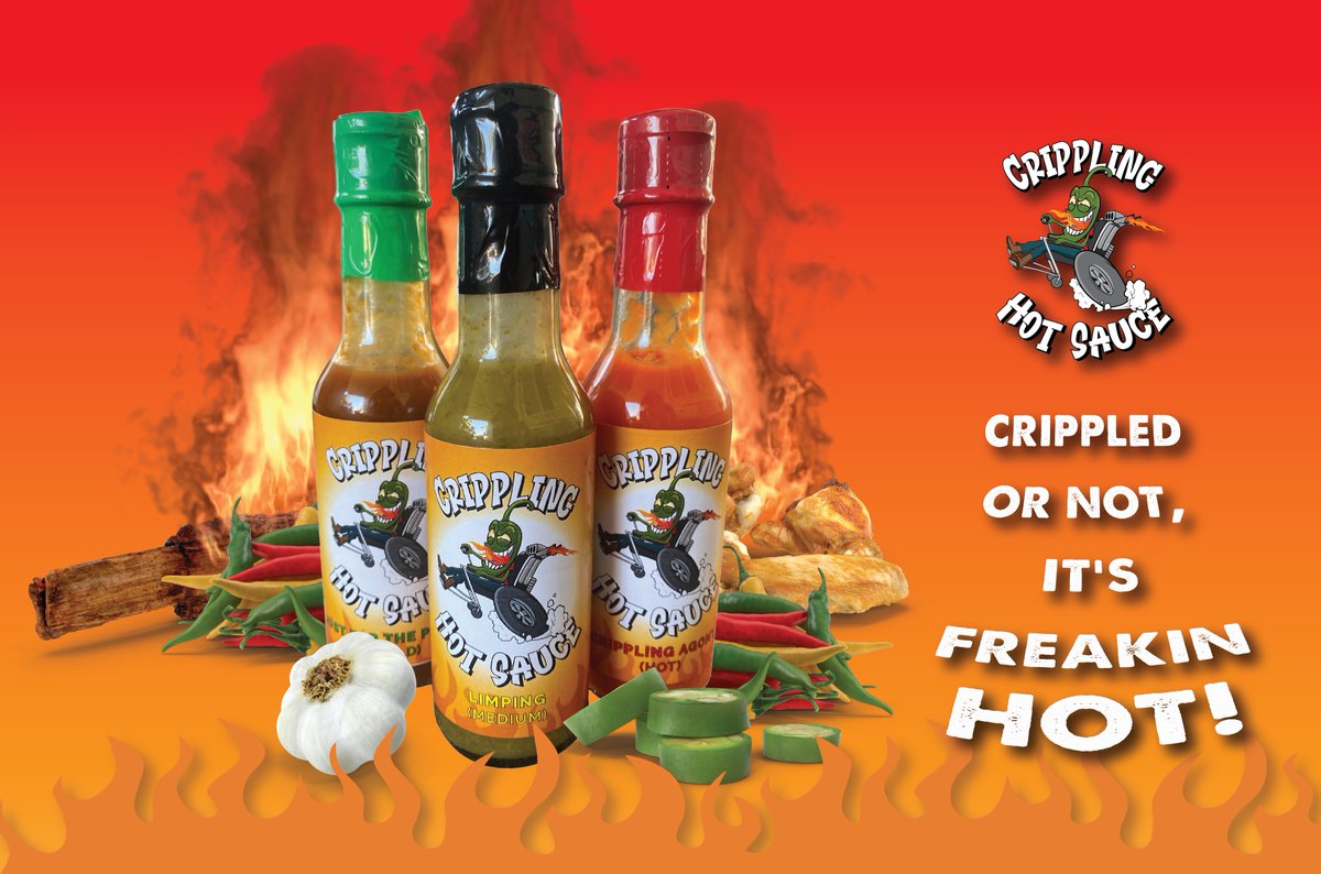 Hey Friends! 

Welcome to Crippling Hot Sauce.

A Great tasting comical spin on traditionally boring hot sauce.

We’re a brand on a mission to support people with disabilities and inspire people with a dream.
IMPOSSIBLE IS NOTHING!