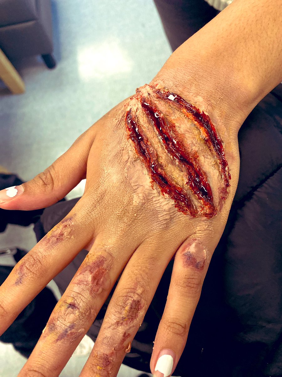 mlle_reeves's tweet photo. We have been working on our Special Effects unit in Hair &amp; Esthetics this week! The gals have been LOVING it! 🧟‍♀️💀🤡👻 🩸@HolyTrinityOCSB https://t.co/qaf8EytNCt