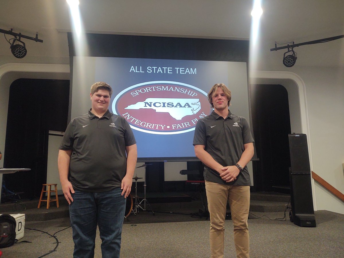 NCISAA All State Football Players

Offensive lineman <a href="/PJK70373661/">PJ Knickrehm</a> 
Defensive lineman <a href="/Big_Mack__/">Mack Johnson</a>