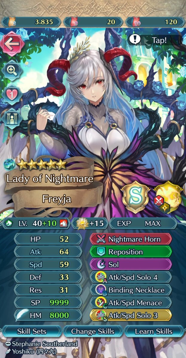 CapriToast's tweet image. Adding this to my pinned tweet since it wouldn't be fitting that it stays as this so now I am adding the fact I have BOTH Freyjas at +10. All for the G.O.A.T 🫡🫡🫡