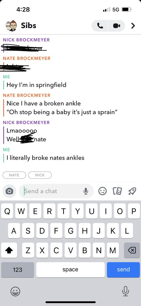 ABrockmeyer8's tweet photo. Nate has been smack talking me for awhile now about how he would beat me in 1v1. Well we played last week &amp; when I was up 8-1, he got hurt. 

Today I found out I have officially broken my first ankles. 

He will never live this down. https://t.co/ts6SwCPojZ
