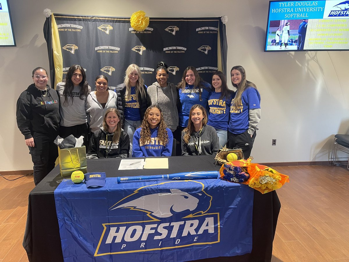 Falcon Nation-put your hands together for another College Signing at BT!  Congratulations to Tyler Douglas for signing her NLI to play Softball at <a href="/HofstraU/">Hofstra University</a> Hofstra University!  <a href="/HofstraSoftball/">Hofstra Softball</a> you’re getting a good one!  Best wishes in your career Ty!