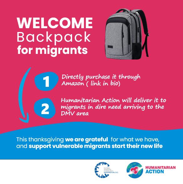 Welcome a migrant family this #Thanksgiving2022 by joining the campaign #backpack4migrants with <a href="/HumanitarianAc/">Humanitarian Action</a> It’s very simple! Just follow this link: tinyurl.com/5r4mfbhz