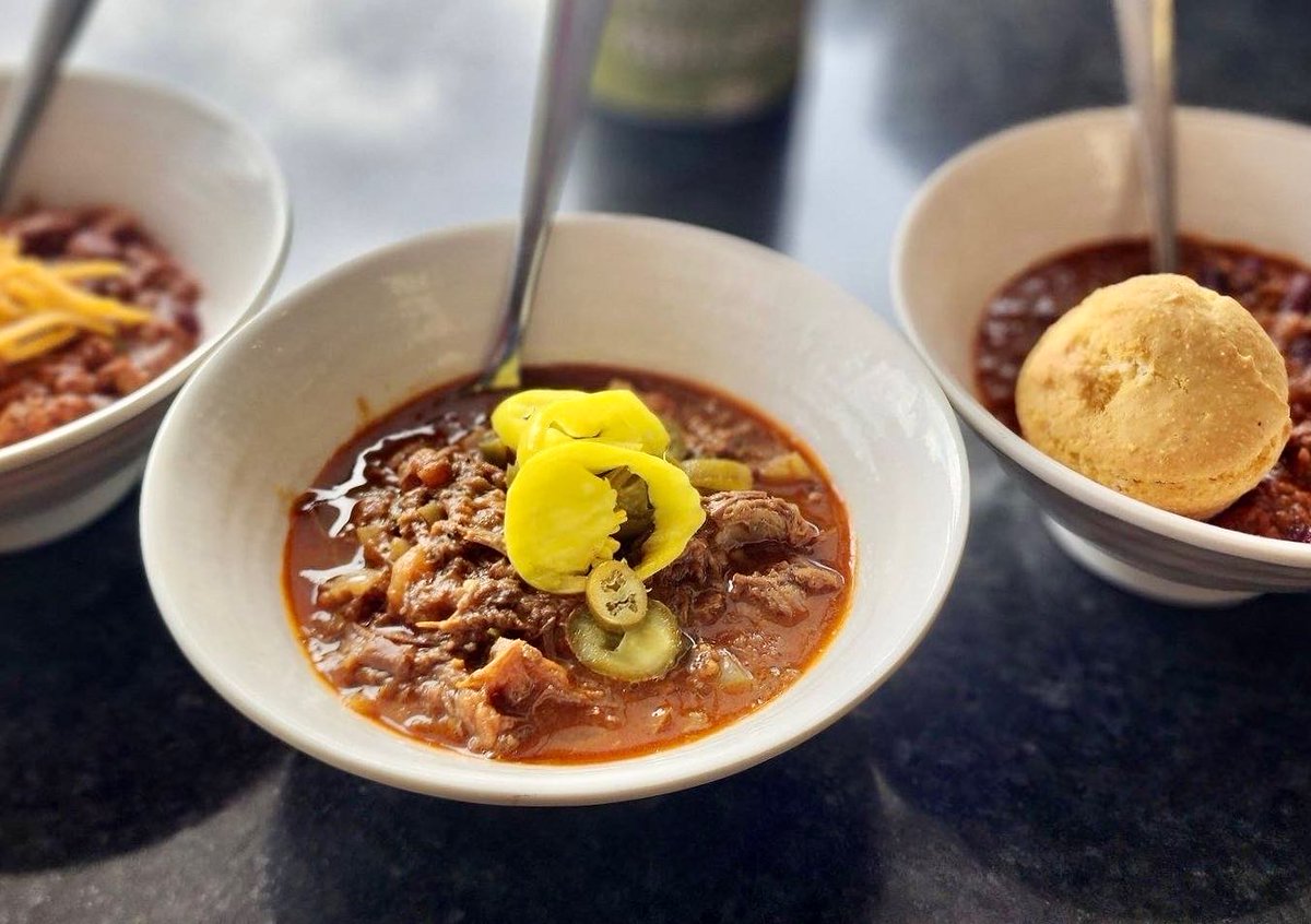 limestonedining's tweet photo. Three amazing contestants  competed in our Chili COOKOFF today!! The results where delicious! Che Adam was crowns the winner! Congratulations!#chilicookoff #limestonedining https://t.co/LQ67AoY9H5