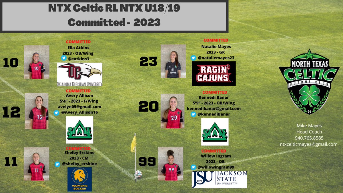 College Coaches come see this talented group of players at the DSKC Showcase on Friday night! We have 5 uncommitted 23s and 5 24s looking for their next home!! They will not last long! @04ntxceltic <a href="/CelticSocAcad/">Celtic Soccer Academy</a> <a href="/ntxcelticfc/">NTX Celtic FC</a> #futurecollegeathletes #COYGIG ⚽️🍀