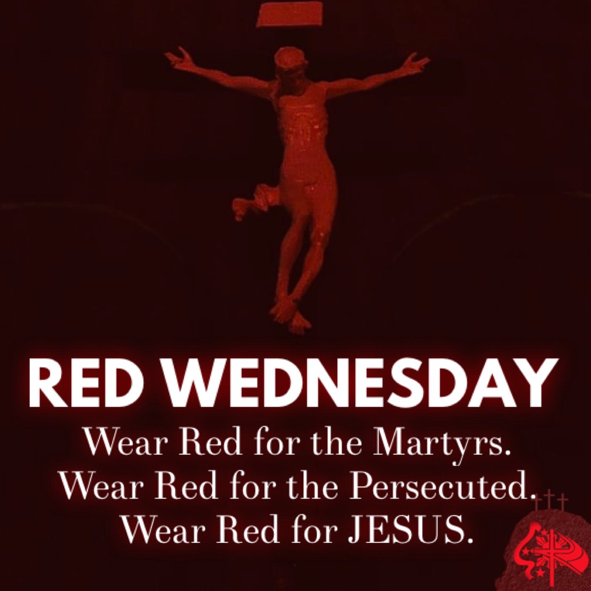 Today is RED WEDNESDAY. We remember the martyrs. We pray for the persecuted. We renew our commitment to JESUS, our Lord. 🙏 #RedWednesdayPH #RedWednesday 📸 Kuya Jahbee Cruz