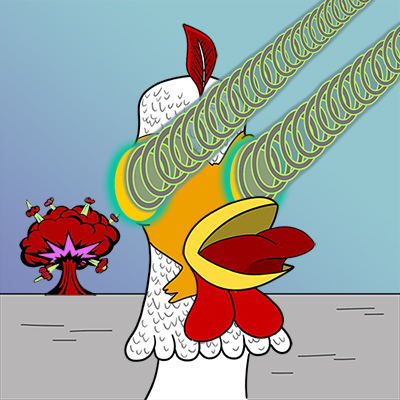 atomic_chickens's tweet photo. Da sky iz fallin da sky iz fallin! and we iz struttin our stuff like itz 1999. Atomik Chikenz will da only thing flappin after da apoccy lips. Like and follow. Coz everyone likes chikenz #NFTs #NFTdrops #NFTProject #chickens https://t.co/63xkLqTNyI