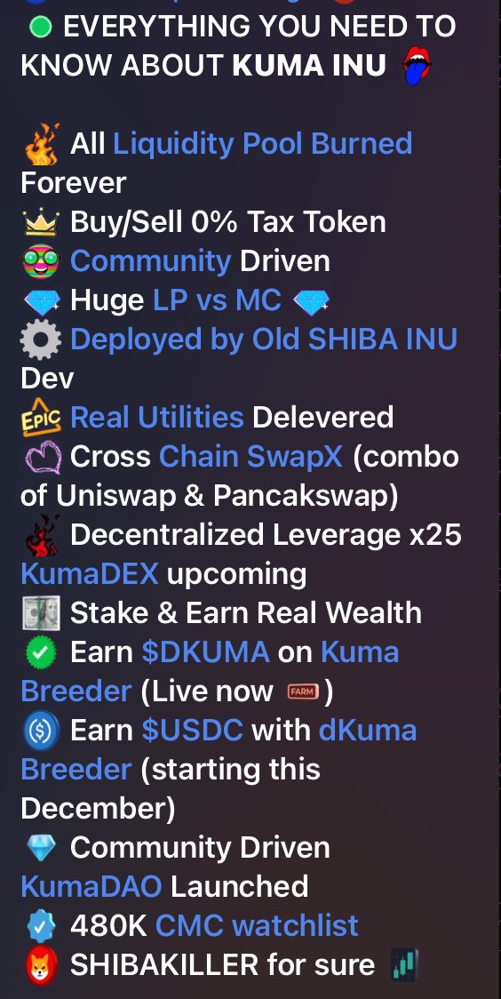 DKUMAStaker's tweet photo. @Bscgemalerts #Tuesday #1000x is $KUMA 
0% tax, LP burned, staking ready to earn #passiveincome in $dKUMA, more products yet to come #KumaVessel #KumaDEX to increase value of both tokens. Create proposals on #KumaDAO, community runs the project, be part of something amazing #giveaway #kumainu https://t.co/PaliCqHkau