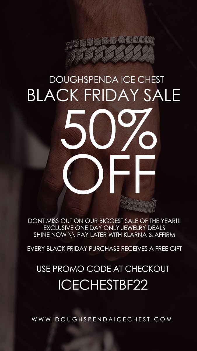Thatgurldnice's tweet photo. Best Jewelry BLACK Friday Deal Ever 
50% OFF ENTIRE SITE &amp; A FREE GIFT WITH PURCHASE 🎁 
https://t.co/3DtqS0h7Bq
USE CODE @ CHECKOUT 
ICECHESTBF22
#jewelry #FIFAWorldCup #BlackFriday #diamonds https://t.co/MVDRkvayrC