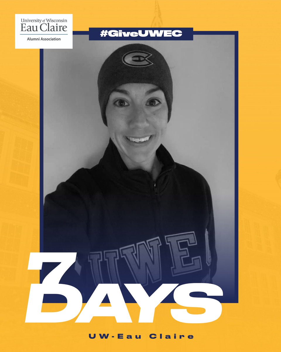 AHillHable's tweet image. UW-Eau Claire Alumni &amp;amp; friends, we’re 7 days from Giving Tuesday &amp;amp; I hope you’ll join me in giving back to UWEC.

On Tues. Nov. 29th use this link to donate: givingday.uwec.edu/amb/hillhable

There will be many matching challenges set up to maximize our collective give back. 

#GiveUWEC