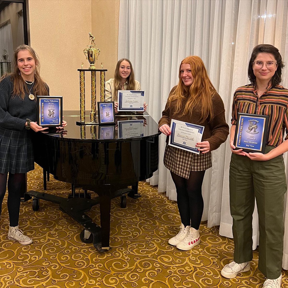 BVBengals's tweet photo. Congratulations to @bayviewacademy Field Hockey! Tonight the RI Field Hockey Coaches Association named Coach Martin the Coach of the Year along with All Division Honors, All Academic and the Sportsmanship Award! #WErBENGALS🐯 https://t.co/ljQpnbwZRM