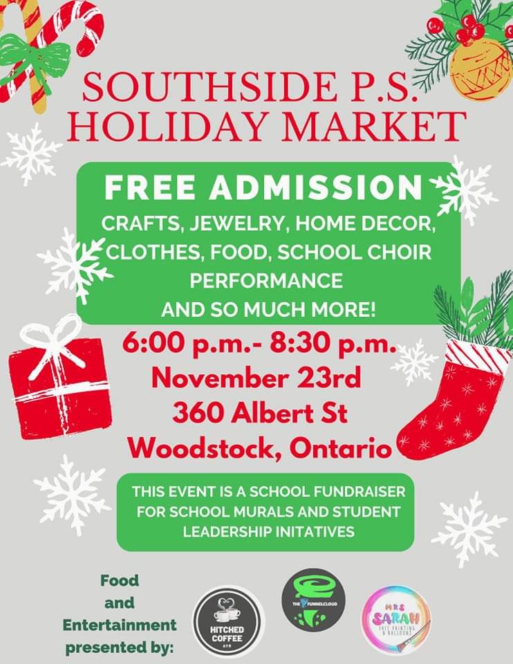 Come see me Spirit with Santa at Southside's Holiday Market!! Going to be a festive evening tomorrow night,  Nov 23!