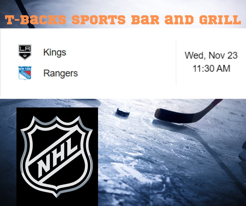 tbacksbbq's tweet photo. T-Backs Sports Bar and Grill has one NHL game starting at 11:30 am this morning. Stop by for all the action on the ice. #nhl #angelescity #Pampanga #tbacksisgood #tbackssportsbarandgrill #KingsVsRangers https://t.co/Scv5iZNgJO