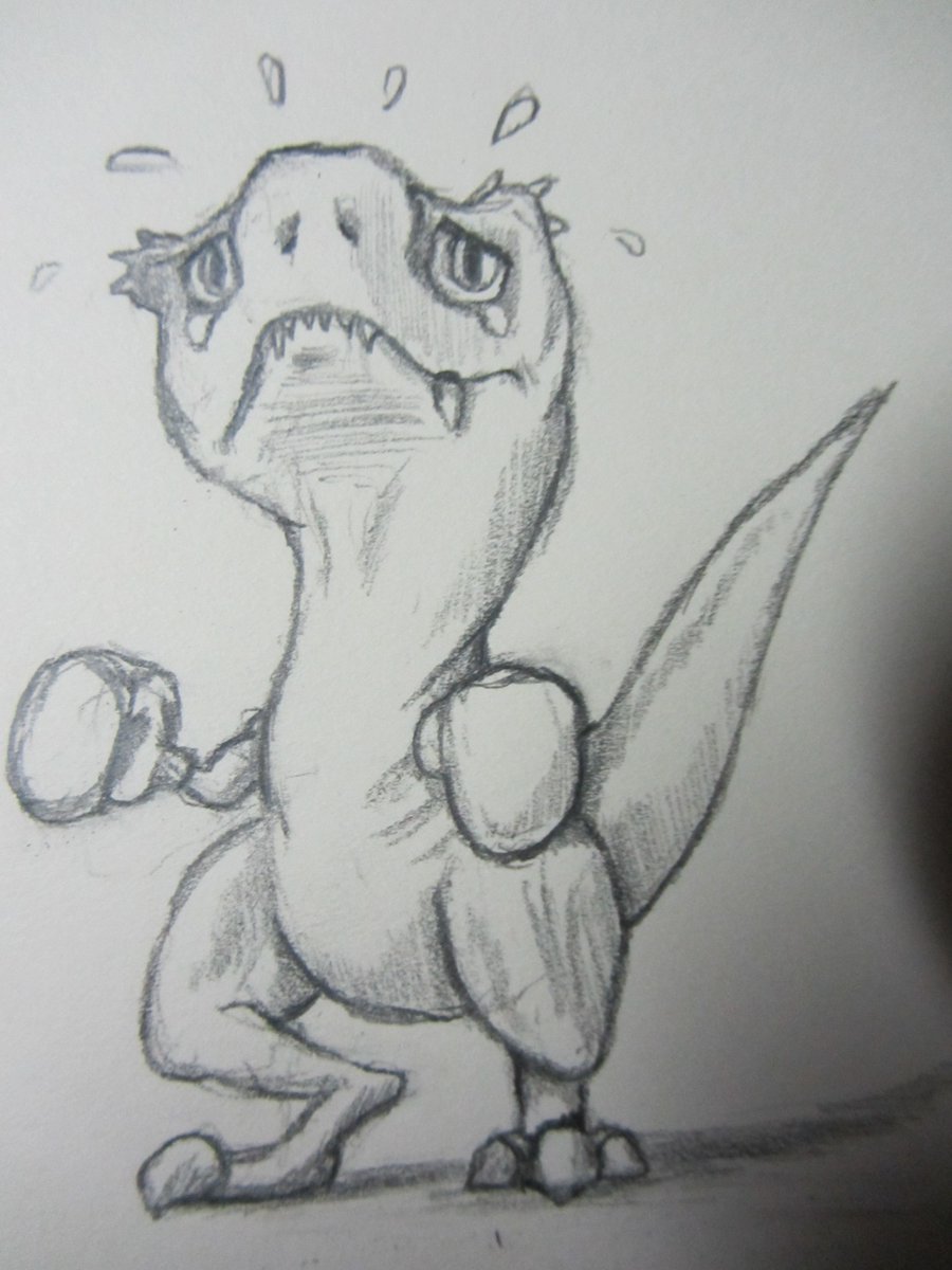 I dont doodle that much but screw it ... 20 min doodle! 
#Vtuber #art #ENVtubers #trex #dinosaur 

"The killer Trex packs a mean punch!"