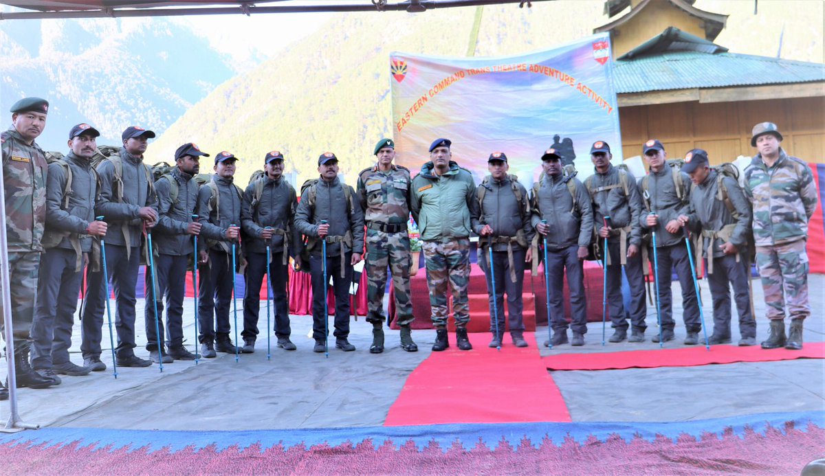 easterncomd's tweet photo. #IndianArmy
#HighAltitudeTrekking Expedition by #BrahmastraCorps from #Dichu to #Dong, #ArunachalPradesh under #ECTTAA 2022 flagged off from banks of #Lohit at Dichu. Team will cover the mystical mountainous route culminating at #Dong #LandoftherisingSun over 12 days.
@adgpi https://t.co/rHS5IpQsTE