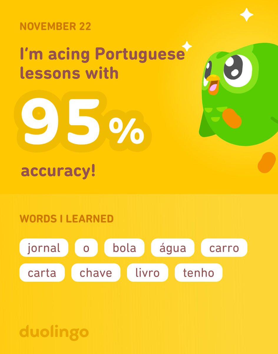 SeeTheDivineInU's tweet photo. I’m learning Portuguese on Duolingo! It’s free, fun, and effective. https://t.co/a7loogbh27