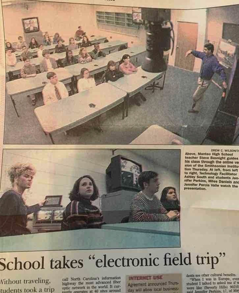 ashley_basnight's tweet photo. So, this is my husband @Steve_Basnight and I paving the way for the 1st😳 electronic field trip in NC with then VP @algore #wedidntknowhowcoolwewere #throwback #easternc #schooltech #ctefornc #education https://t.co/llVjzHp3U6