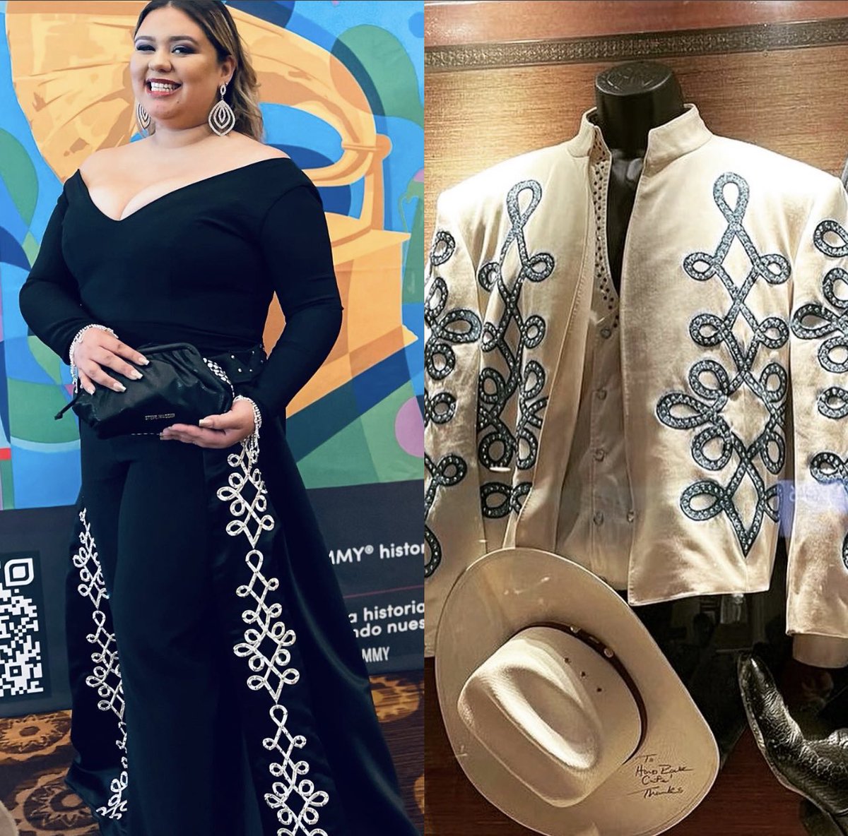 destinynavaira's tweet photo. Cómo era mi primera vez en los Latin Grammys, sentí la necesidad de agradecer a las personas que me han marcado el camino para estar ahí.  La falda de mi vestido tenía un diseño especial para rendir tributo y honor a mi tío Emilio. Te amo Padrino 🤍 @EmilioOfficial https://t.co/txpHRuhqG9