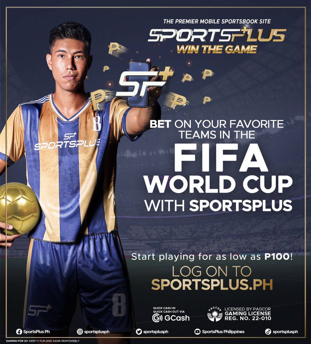 sportsplusph's tweet photo. BET ON YOUR FAVORITE TEAMS DURING THE FIFA WORLD CUP! 

Ngayong World Cup season, gamitin ang #SportsPlusPH para magtaya sa inyong mga paboritong team. May competitive odds at GCash integration para madaling mag-cash in at cash out!

Taya na: https://t.co/56TKqrYr6j

#WinTheGame https://t.co/E63Z8Q0l8k