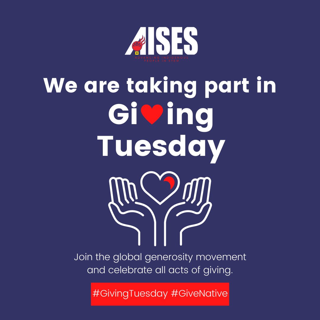 AISES's tweet photo. #GivingTuesday is one week away! AISES is the leader in STEM opportunity in Indian Country. As we approach the giving season, help us continue our critical work. On Giving Tuesday, #GiveNative.

Donate at https://t.co/6efaBYcM6F

#NativeGiving #NativeAmerican #NativeTwitter https://t.co/aOBHvZqnmz