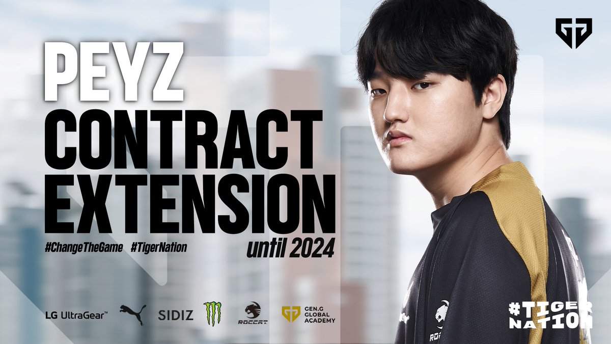 GenG's tweet photo. We’re happy to announce that Gen.G Peyz, ‘Soo Hwan Kim,’ will represent our franchise as our AD player!

#TigerNation #GenGLoL https://t.co/ETYpSQeXCG