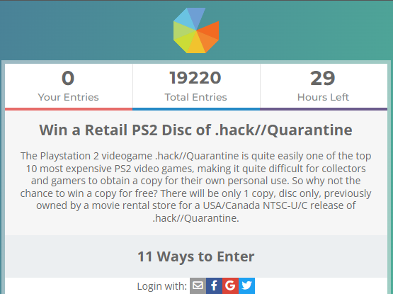 dothack's tweet image. 29 hours left for .hack//Quarantine PS2 giveaway! .hack//G.U. Last Recode Nintendo Switch 50% off, $25 currently. Be sure to check out our new dothack social media site at dothack.org as a Twitter/Facebook replacement
gleam.io/3IS6K/hackquar…
#ドットハック #dothack