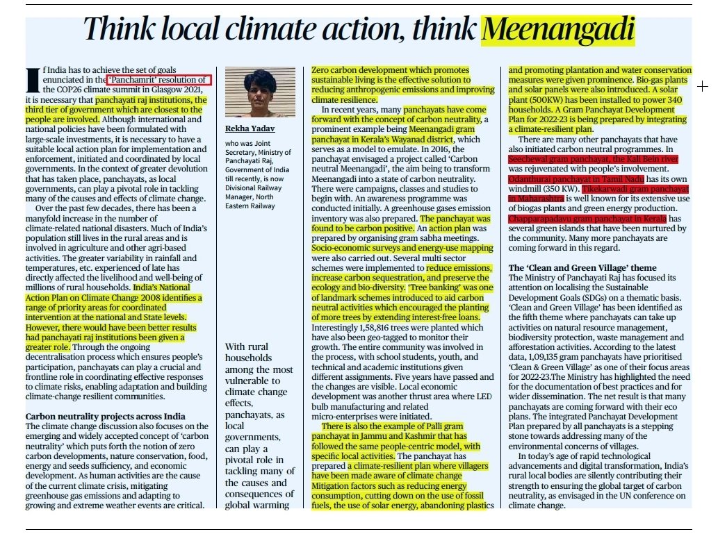 gjsontake's tweet photo. Important Article about role of Panchayati Raj in Climate Change
#UPSC https://t.co/Rt1f8DJMeH