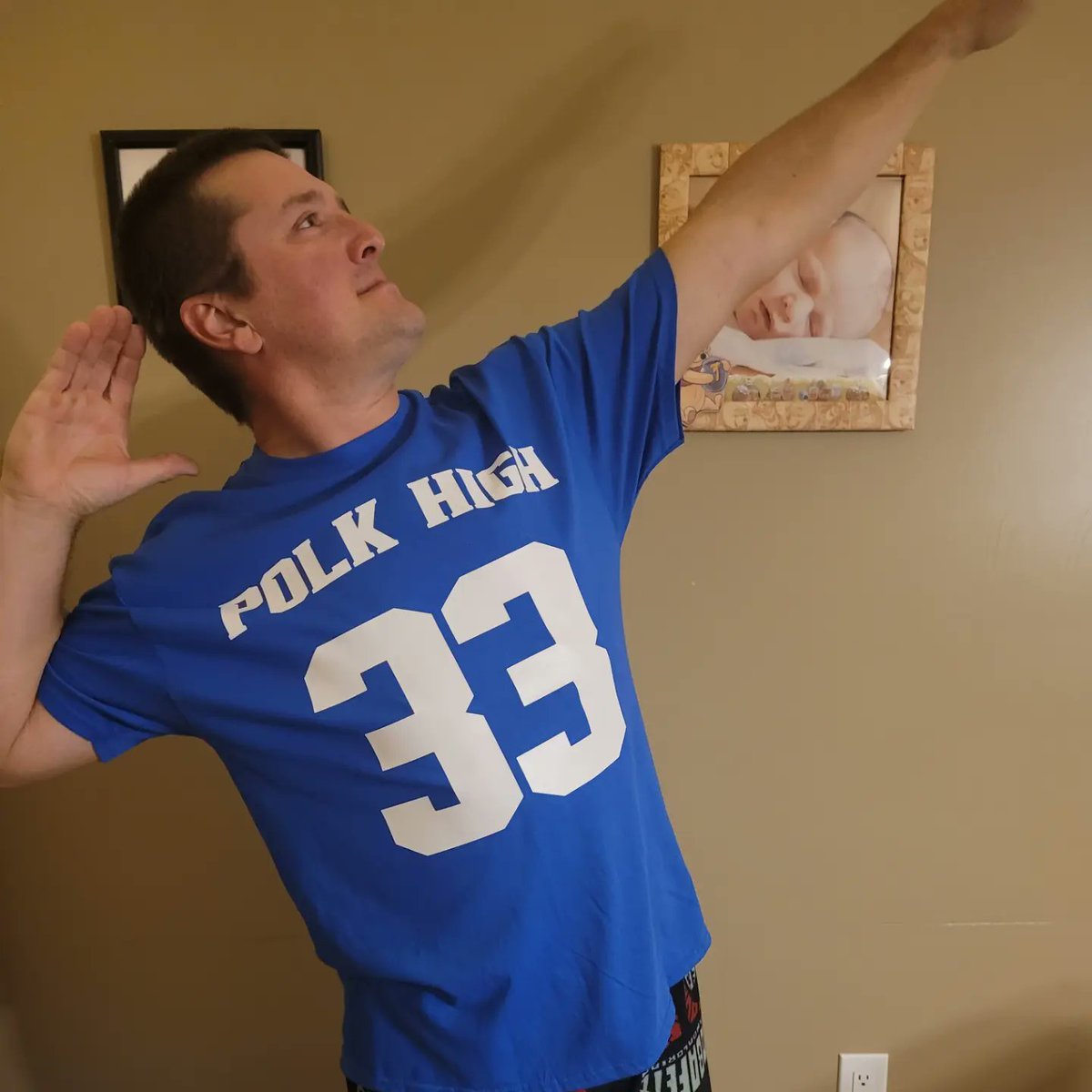 pantaloon3000's tweet photo. Amanda made me my new favorite shirt #PolkHigh #FourTouchdownsInOneGame #WoahBundy https://t.co/WYDdY8caXD