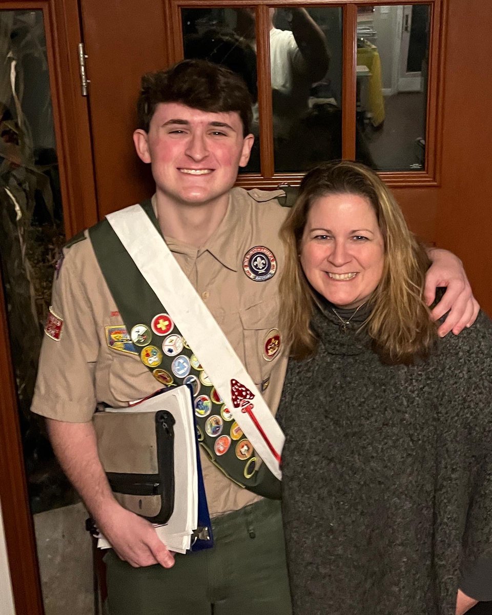FrauCulloton's tweet photo. My son is officially an Eagle Scout!  John Robert passed his Board of Review with flying colors.  So very proud of my boy! @boyscouts https://t.co/7ukn4i1GqI