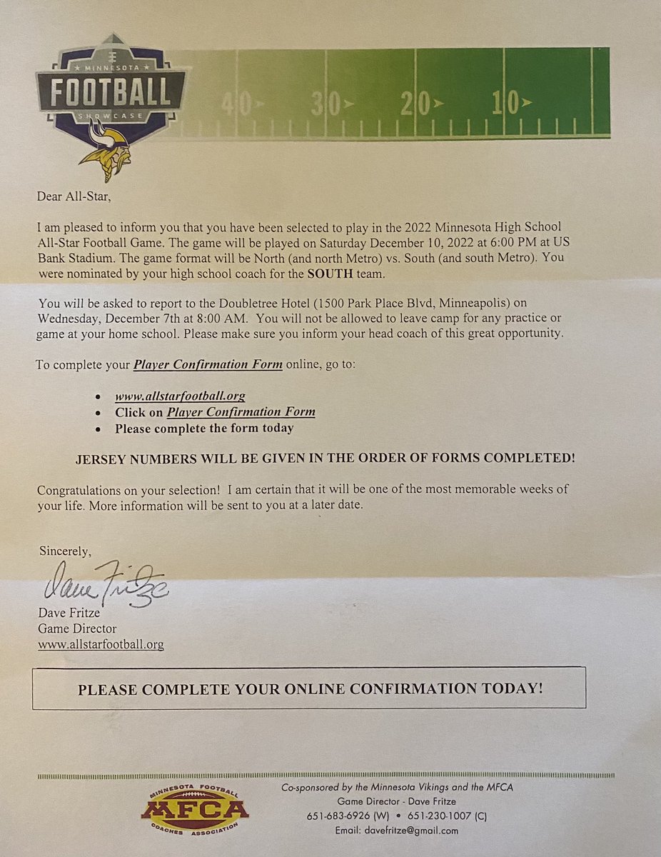 Great way to end senior season with All District Award, Maroon Subdistrict Most Valuable O-lineman, Lifter of The Year, and Most Valuable Lineman. Can’t wait to cap it off with the Minnesota allstar game on December 10th for the south team. <a href="/WestonkaFB/">Westonka Football</a> #seniorseason #gosouth