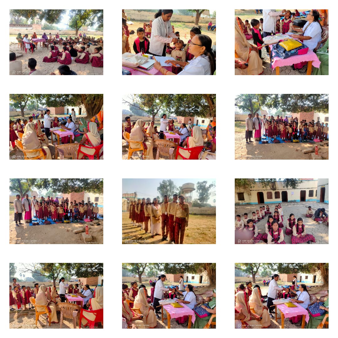 Rashtriya seva school camping at Sikandarpur chakia vitamin A given children and health education provide