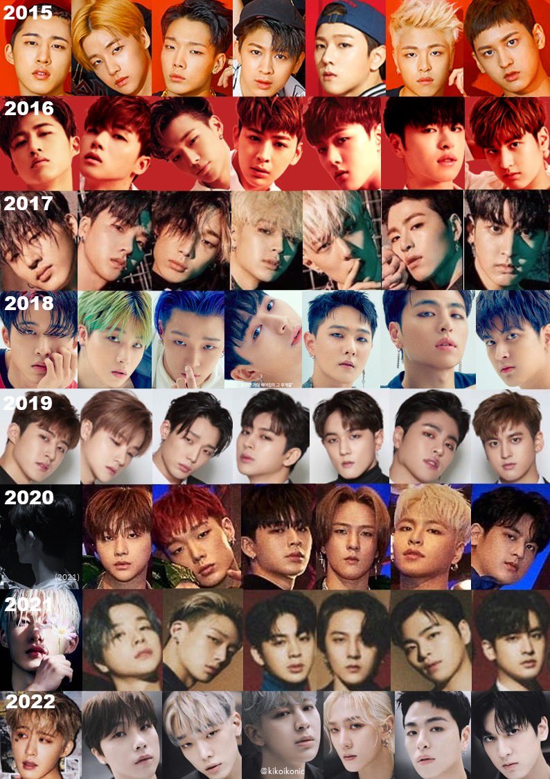 kikoikonic's tweet photo. iKON &amp; B.I
comeback visuals evolusion 2015-2022 https://t.co/j1aTTF3u7R
