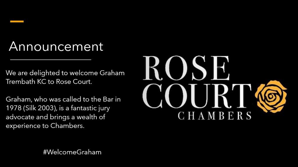 RoseCourtLaw's tweet photo. Welcome aboard Graham Trembath KC
#RoseCourtChambers βπ» https://t.co/fbR57BKtO8