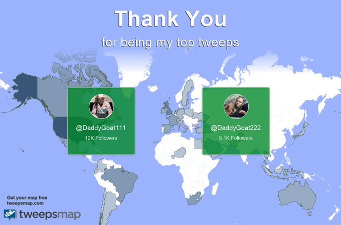 Special thanks to my top new tweeps this week @DaddyGoat111, @DaddyGoat222 https://t.co/ol3IT9i6Vq