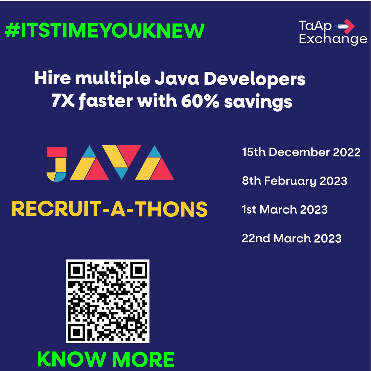 top #techtalent. Scan the QR code to know more about hiring qualified and skilled java developers in shortest time possible. #recruitmentprocessoutsourcing #usitrecruitment #usitrecruiter #usitrecruiters #techhiring #techevents #javahiring #techrecruitment #recruitmentevent 2/2