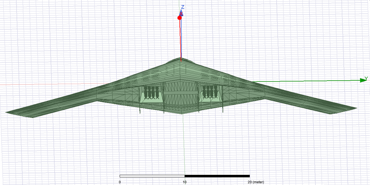 Flankerchan's tweet photo. What if a Stealth bomber left its bay open ?. Well there will be RCS increase but how does it look like ? Well Here is an example.  

The bomber is of course my Fictional MIllevea Fenikia, here she showed her 2 weapon bays containing some firepower. https://t.co/a1QMmtQ4Wz