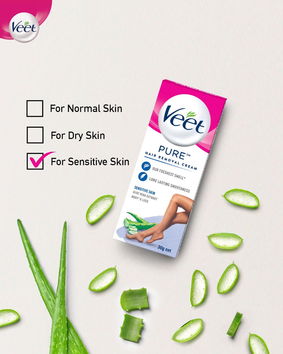 Aloe-vera formulation to make your skin feel loved & cared for! Try the dermatologically tested Veet Pure today!
Did we tell you that our all new formula has an amazing fresh smell?

#VeetPure #ChooseVeetPure #NextBigThing #Veet #VeetIndia #HairRemoval #SafeHairRemoval