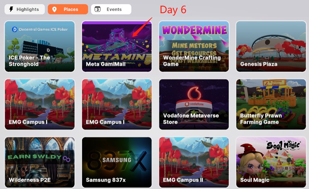 🔥DAY6, still rank 2#

💰Fun and Earn, all in MetaMine

👉Join MetaMine at Meta GamiMall: play.decentraland.org/?position=147%…

#MetaMine