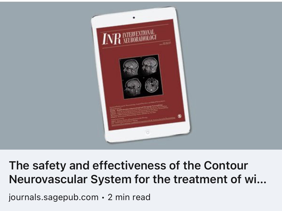 CerusEndo Update: The safety and effectiveness of the Contour Neurovascular System for the treatment of wide-necked aneurysms: A systematic review and meta-analysis of early experience doi.org/10.1177/159101… <a href="/PascalJabbourMD/">Pascal Jabbour MD, FAANS, FACS, FAHA</a> <a href="/Cure4Stroke/">Demetrius Lopes, MD</a> <a href="/DavidAltschulMD/">David Altschul</a> <a href="/Fie0815/">Jens Fiehler</a> @AjitSPuri1