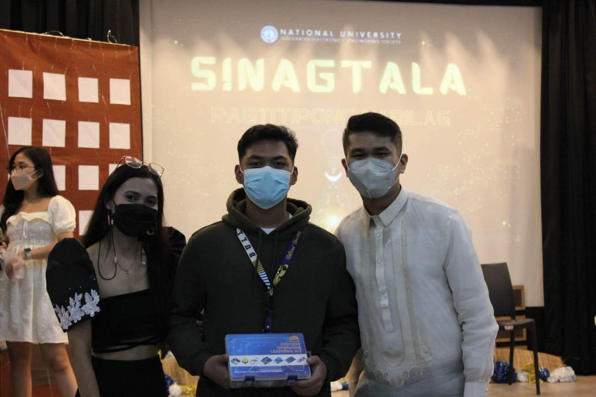 makerlab_e's tweet image. Nag-tiktok lang, nanalo na ng Arduino? Iba rin!

Congrats sa ating mga makers from NU Integrated Electronics Engineering Society - NU IECES  na nag-todo effort para makamit ang very special prize from Makerlab!

Woootwoo! 🎉

#MakeItMakerlab 
#MakerlabElectronics