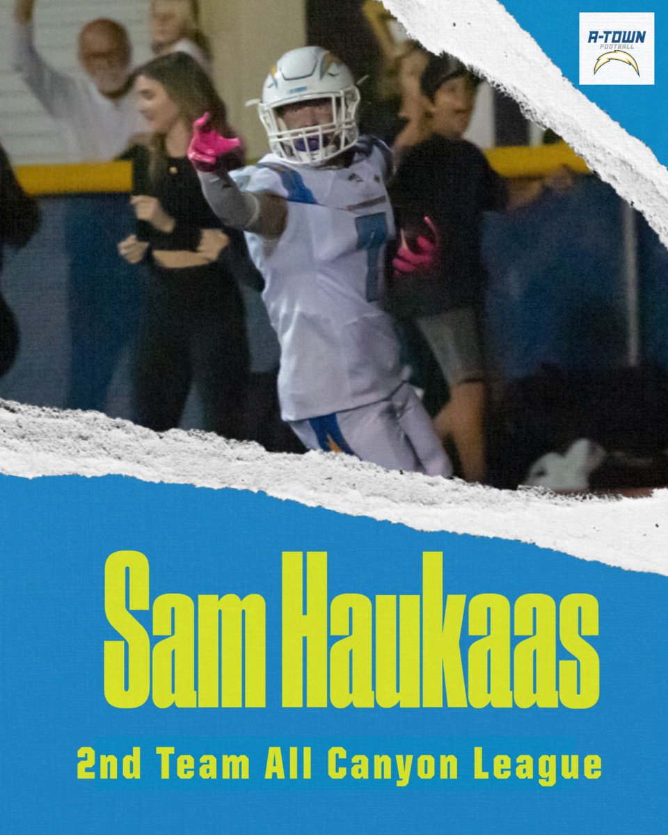 Atownfootball's tweet photo. Congrats to @HaukaasSam on 2nd team All canyon league.
Did it ALL on both sides of the ball as a junior.
BIG SENIOR YEAR COMING!!! https://t.co/MQakwhT8yy