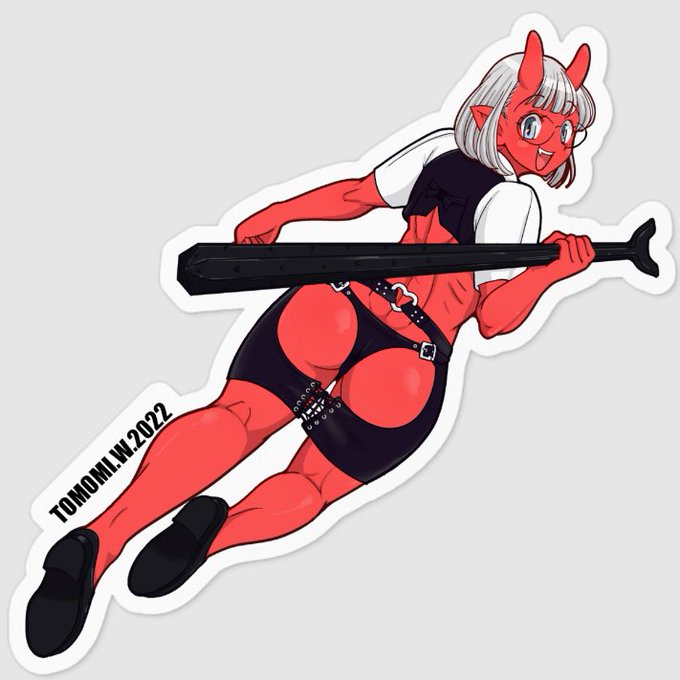 ちまたで大流行してるからステッカー作っちゃおうっと!!
#ショート眼鏡ドスケベOLスーツ鬼 