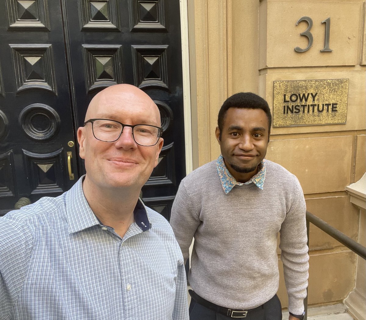Michael Fullilove (@mfullilove) on Twitter photo A warm welcome to <a href="/MLaveil/">Maholopa Laveil</a>, the <a href="/LowyInstitute/">The Lowy Institute</a>’s new KW Taylor Pacific Fellow. I met Maho in person for the first time recently in Port Moresby. We’re looking forward to having him with us in Sydney for the next year. A warm welcome to <a href="/MLaveil/">Maholopa Laveil</a>, the <a href="/LowyInstitute/">The Lowy Institute</a>’s new KW Taylor Pacific Fellow. I met Maho in person for the first time recently in Port Moresby. We’re looking forward to having him with us in Sydney for the next year.