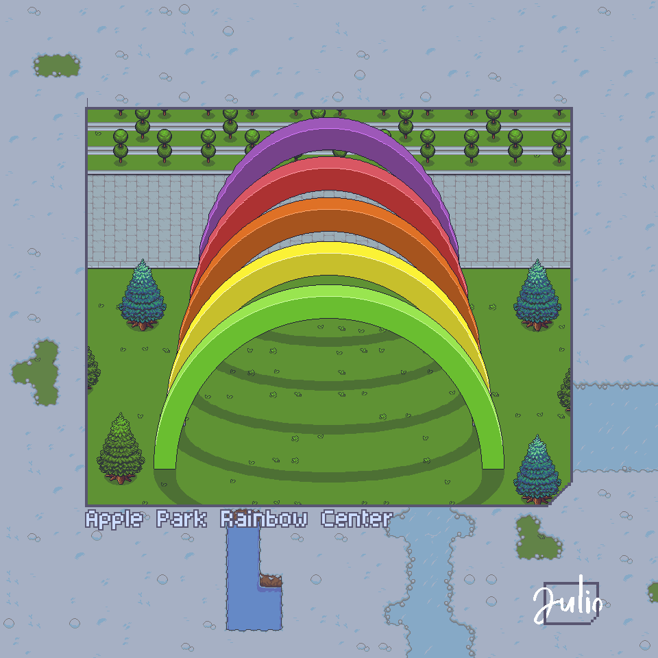 pixelwithjulio's tweet photo. It's suppose to be Apple Park Rainbow Center. I think its not that good, but not bad as well! 😂 https://t.co/ehS049lBkI