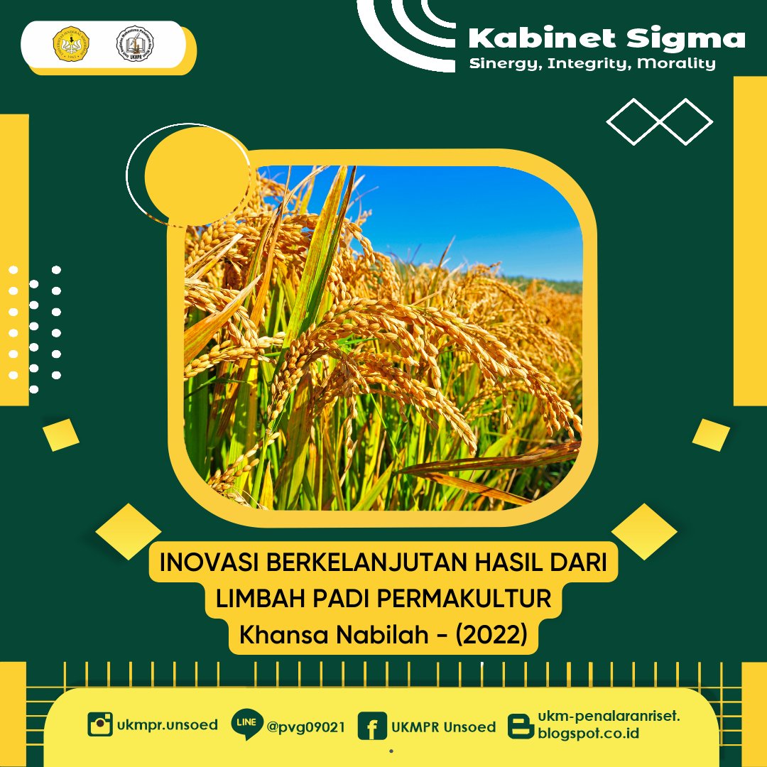 [KAJIAN UKMPR]

Salam Riset!!! Sukses!!!

Hello guys, kali ini kajian UKMPR kembali hadir nih.

Inovasi Berkelanjutan Hasil dari Limbah Permakultur

Khansa Nabilah
2022

Yuk disimak!
Semoga bermanfaat
ukm-penalaranriset.blogspot.com/2022/11/kajian…